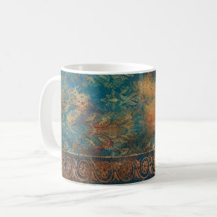 Taza De Café Cobre Verdoso Pátina Turquesa