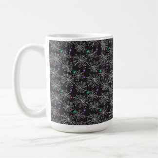 TAZA DE CAFÉ COBWEBS BLANCAS CON ROBADORES VERDES DE PURPLE ROS