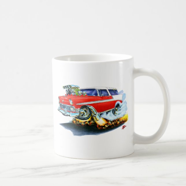 Taza De Café Coche 1956 del rojo del nómada de Chevy (Derecha)