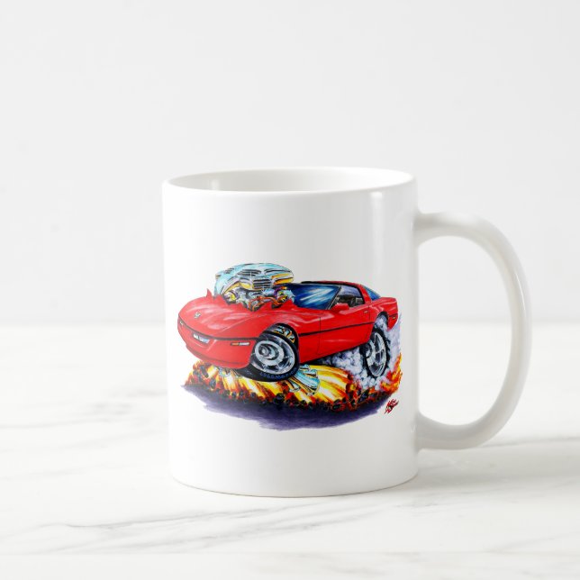 Taza De Café Coche 1984-93 del rojo del Corvette (Derecha)