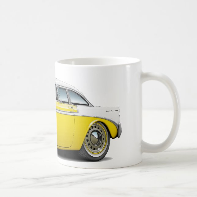 Taza De Café Coche Amarillo-Blanco 1956 de Chevy Belair (Derecha)