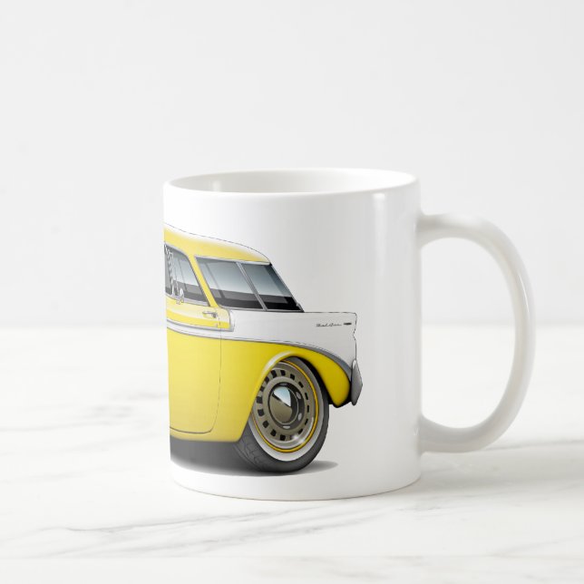 Taza De Café Coche Amarillo-Blanco 1956 del nómada (Derecha)