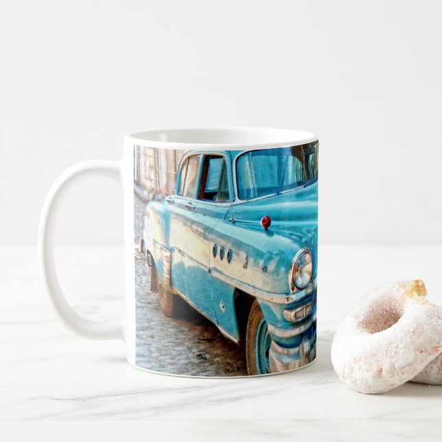 Taza De Café Coche antiguo - Cuba (Con donut)