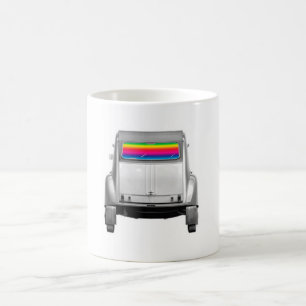 Taza De Café Coche + arcoiris