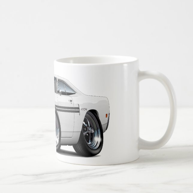 Taza De Café Coche Blanco-Negro 1970 de Plymouth GTX (Derecha)