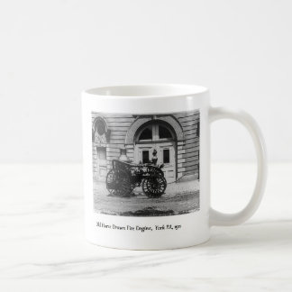 Taza De Café Coche de bomberos y parque de bomberos antiguos