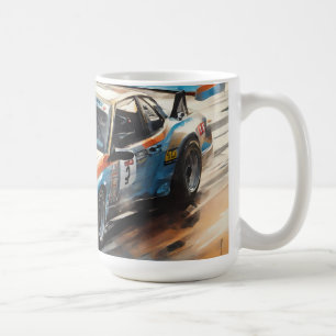 Taza De Café Coche de Carreras azul deportivo