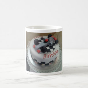 Taza De Café coche de carreras de cumpleaños feliz