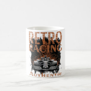 Taza De Café Coche de carreras retro auténtico