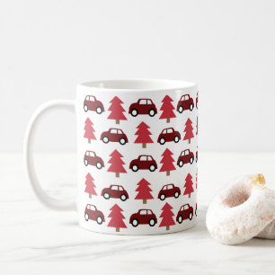 Taza De Café Coche de Juguete Rojo Lindo Árbol de Navidad