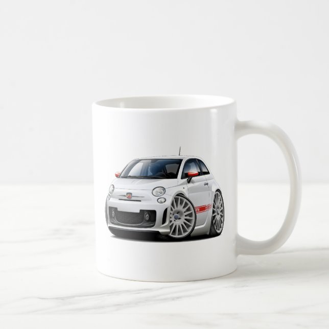Taza De Café Coche del blanco de Fiat 500 Abarth