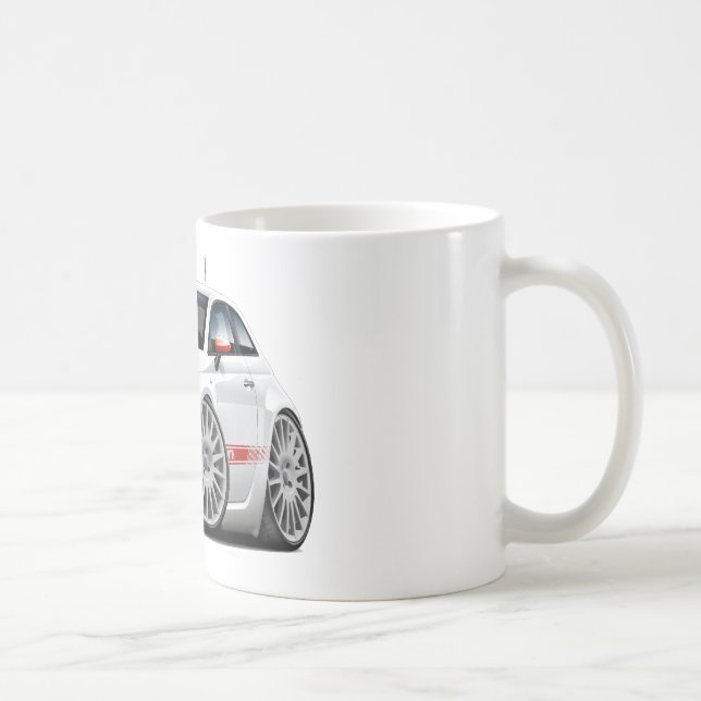 Taza De Café Coche del blanco de Fiat 500 Abarth (Derecha)