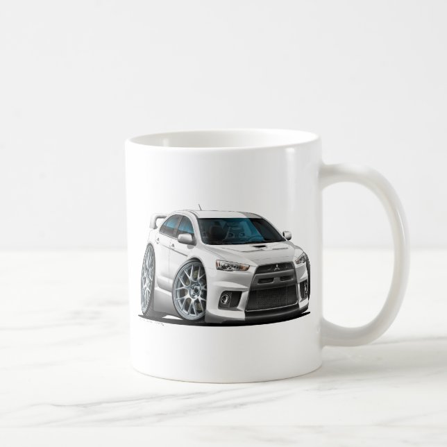 Taza De Café Coche del blanco de Mitsubishi Evo (Derecha)