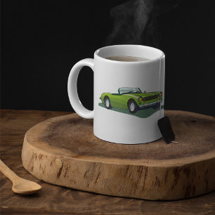 Taza De Café Coche deportivo descapotable verde lima retro