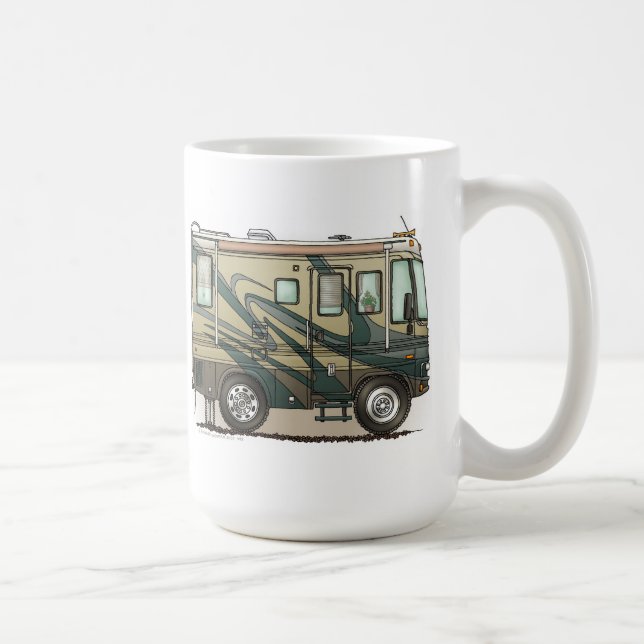 Taza De Café Coche grande Motorhome del campista contento lindo (Derecha)