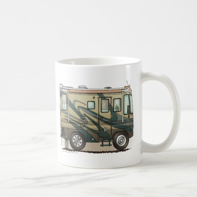 Taza De Café Coche grande Motorhome del campista contento lindo (Derecha)