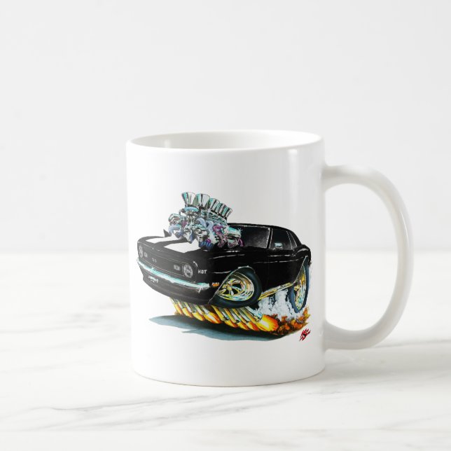 Taza De Café Coche Negro-Blanco 1968 de Camaro SS (Derecha)