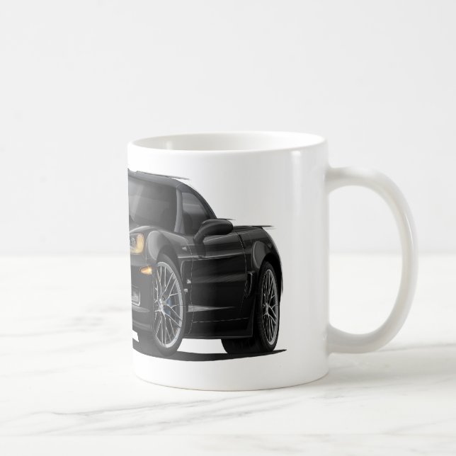 Taza De Café Coche negro del Corvette ZR1 (Derecha)