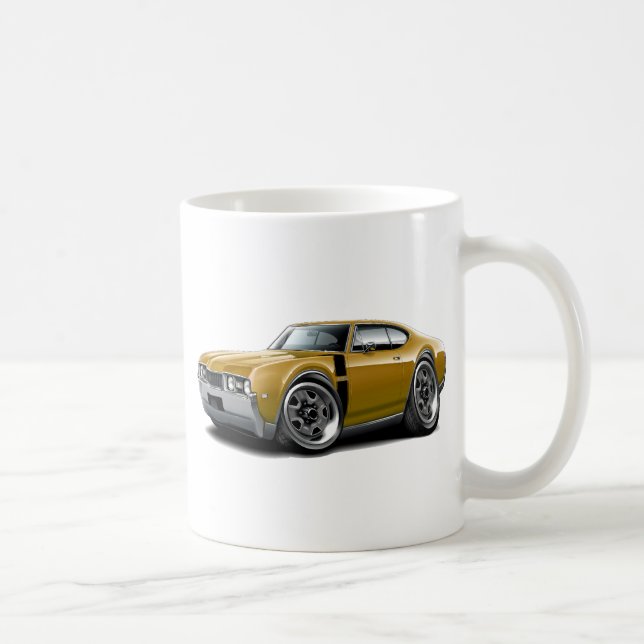 Taza De Café Coche Oro-Negro 1968 de Olds 442 (Derecha)
