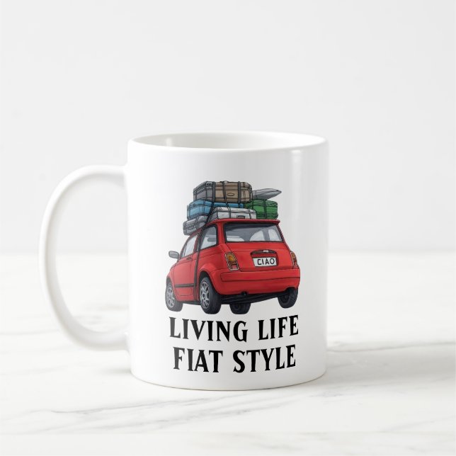 Taza De Café Coche Red Fiat (Izquierda)