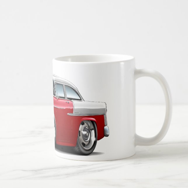Taza De Café Coche Rojo-Blanco 1955 de Chevy Belair (Derecha)