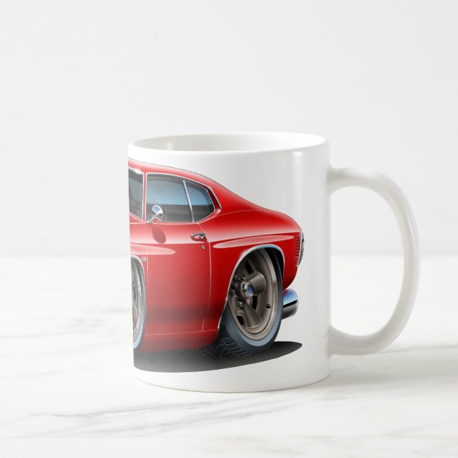 Taza De Café Coche Rojo-Blanco 1971-72 de Chevelle (Derecha)