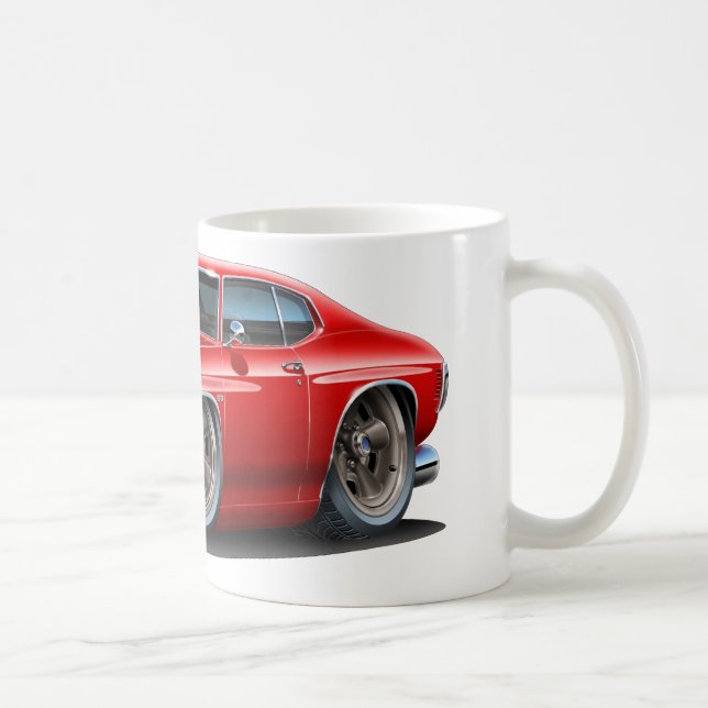 Taza De Café Coche Rojo-Negro 1971-72 de Chevelle (Derecha)