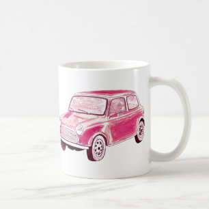 Taza De Café Coche rosado del vintage