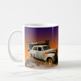 Taza De Café Coche Rústico Vintage Y Garaje,