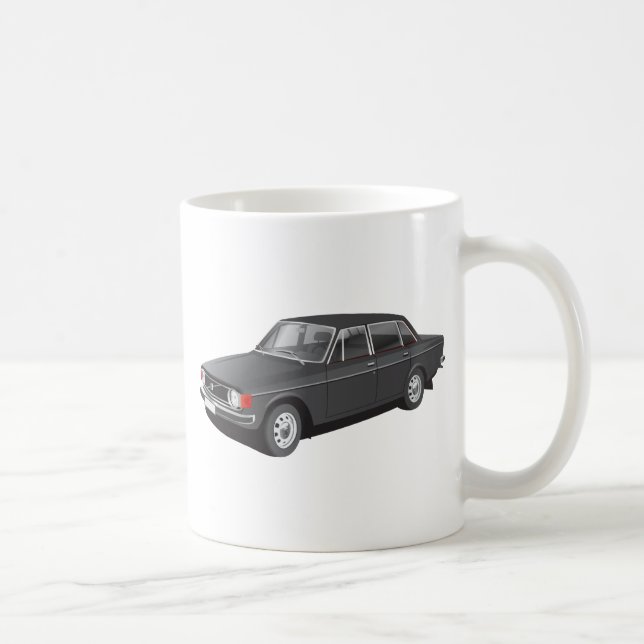 Taza De Café Coche sueco de camiseta de finales de los 60 (negr (Derecha)