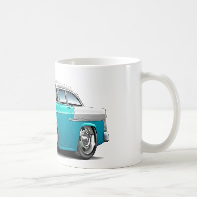 Taza De Café Coche Turquesa-Blanco 1955 de Chevy Belair (Derecha)
