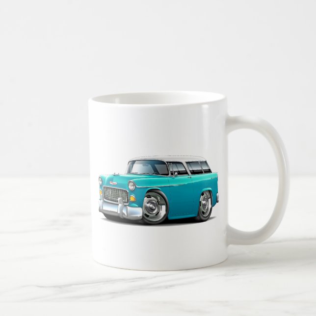 Taza De Café Coche Turquesa-Blanco 1955 del nómada de Chevy (Derecha)