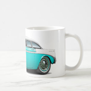Taza De Café Coche Turquesa-Blanco 1956 de Chevy Belair