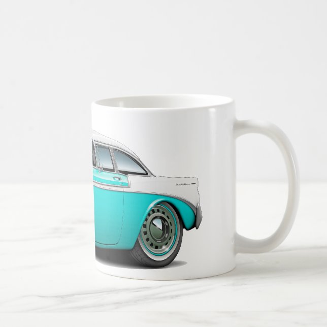 Taza De Café Coche Turquesa-Blanco 1956 de Chevy Belair (Derecha)