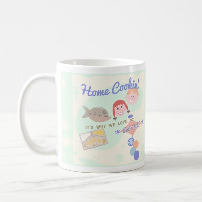Taza De Café Cocina casera sarcástica Diciendo Café Retro Niños (Izquierda)