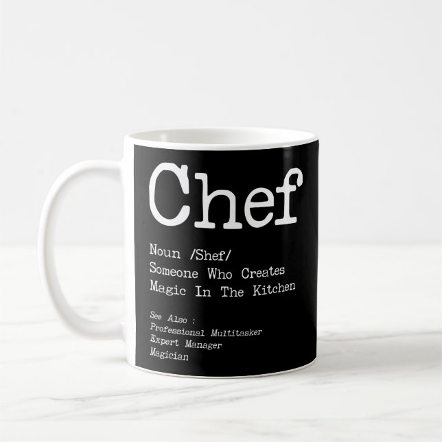 Taza De Café Cocina Cocina Cocina Chef Noun Shef Alguien Que (Izquierda)