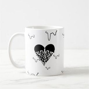 Taza De Café Cocina de corazón negro de Mikitiez y helado