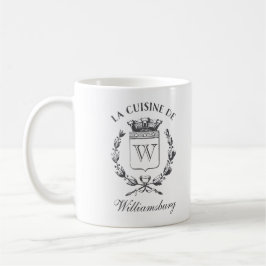 Taza De Café Cocina Escudo francesa de nombre personalizado