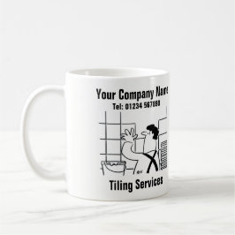 Taza De Café Cocina y baños con baldosas. Mug de servicios de a