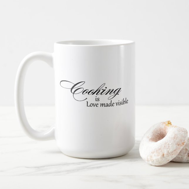 Taza De Café Cocinar Es El Amor Visible Mug (Con donut)