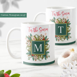 Taza De Café Cocinas monogramadas, festivas y verdes
