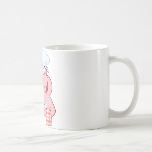 Taza De Café Cocinero feliz del cerdo que lleva a cabo un