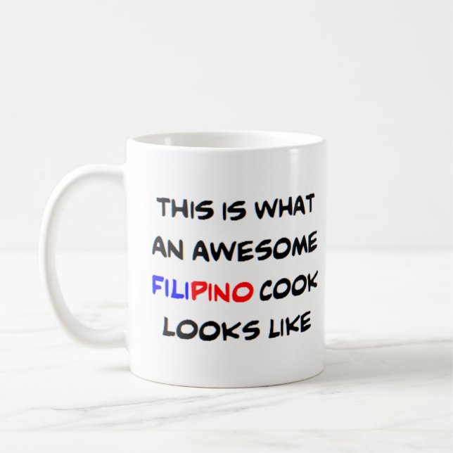 Taza De Café cocinero filipino, genial (Izquierda)