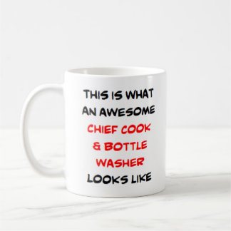 Taza De Café cocinero jefe y lavavajillas, genial