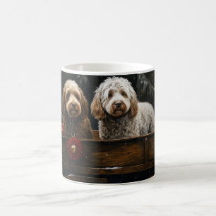 Taza De Café Cockapoo Trineo Nevado Adorno Navidad