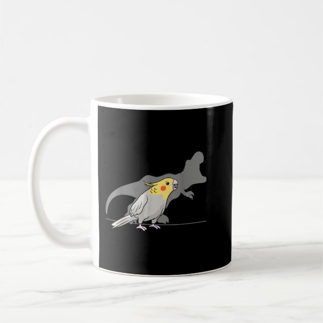 Taza De Café Cockatiel Cockatoo Lutino Parrot Quarrion Dinosaur (Izquierda)