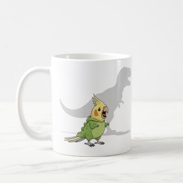 Taza De Café Cockatiel Dinosaur Personalized Gift (Izquierda)