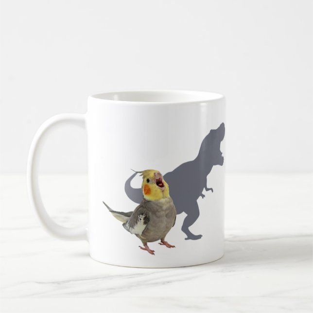 Taza De Café Cockatiel Dinosaur Roar Personalized Gift (Izquierda)