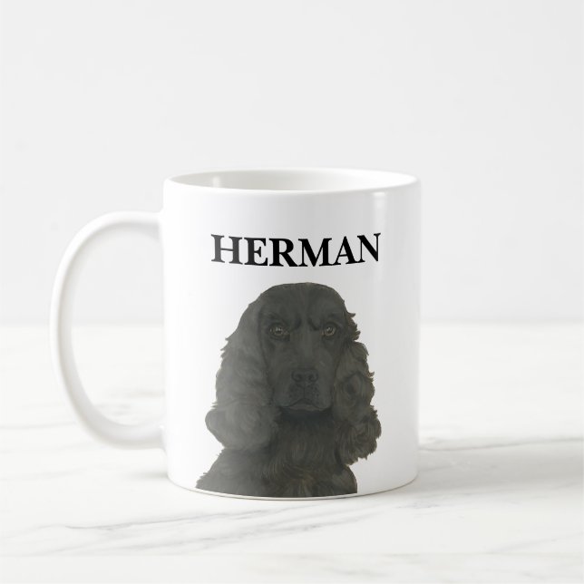 Taza De Café Cocker español negro personalizado (Izquierda)