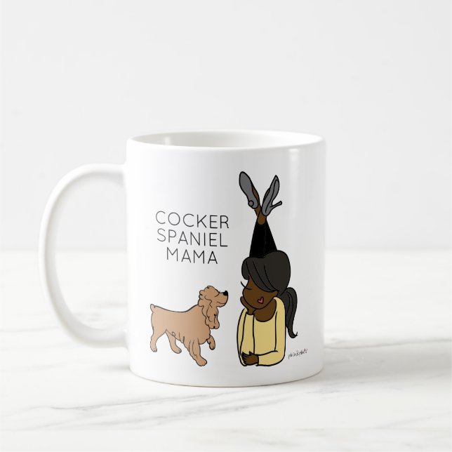 Taza De Café Cocker español personalizado Mama Coffee Mug (Izquierda)